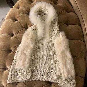 Hooded Rabbit Fur Vest